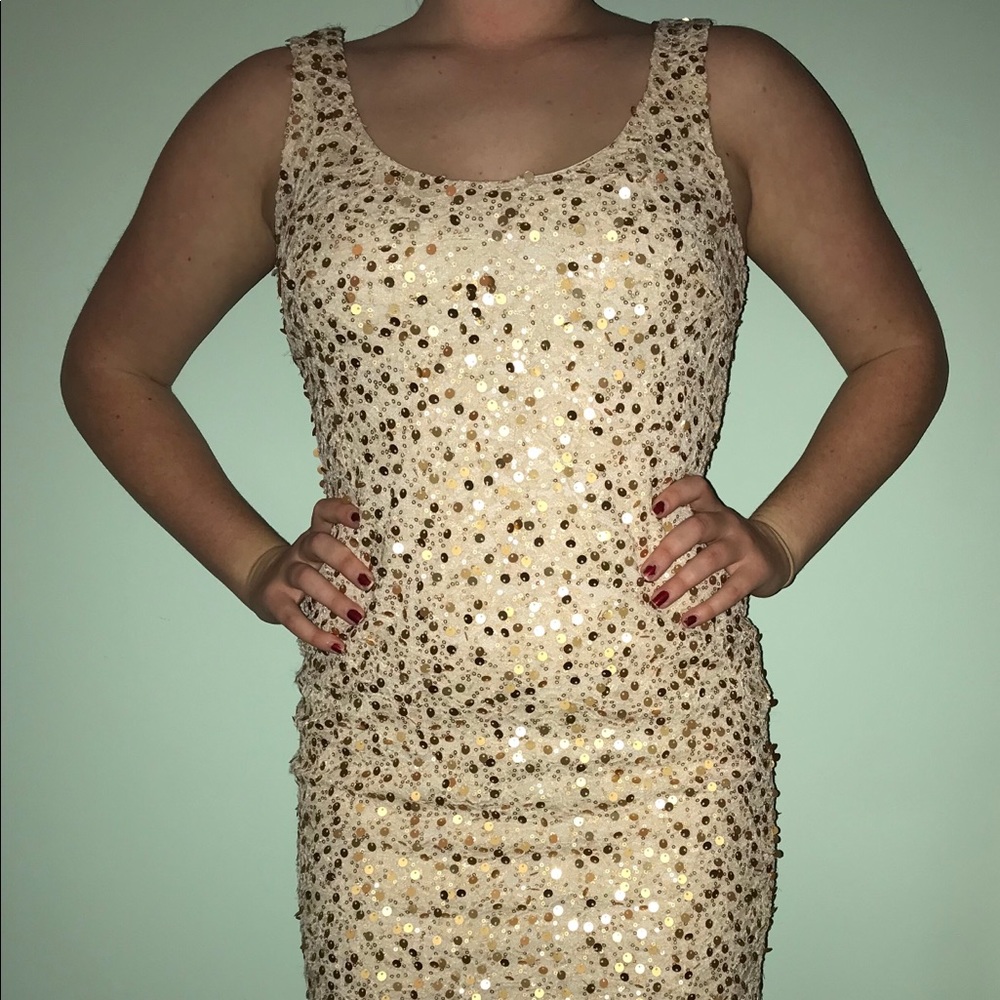 Gold Sequin Bodycon Dress